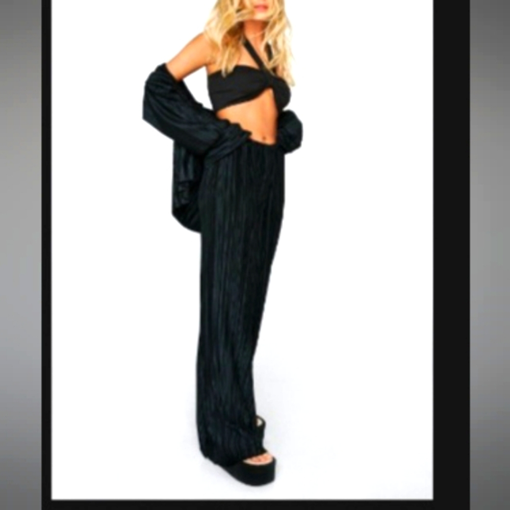 Plisse Pants - high waisted